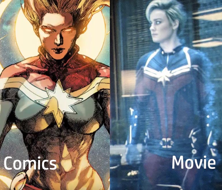 comics captain marvel vs endgame movie captain marvel
